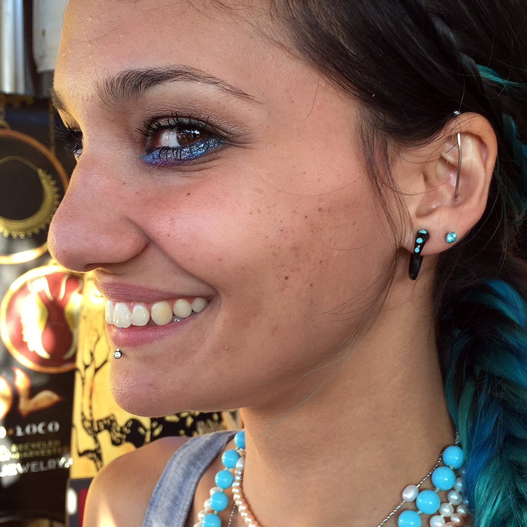 Crescent Hooks - Turquoise Horn