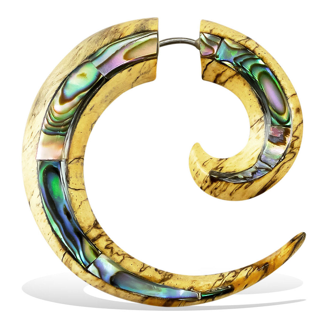 Abalone Spirals - Wood with Abalone