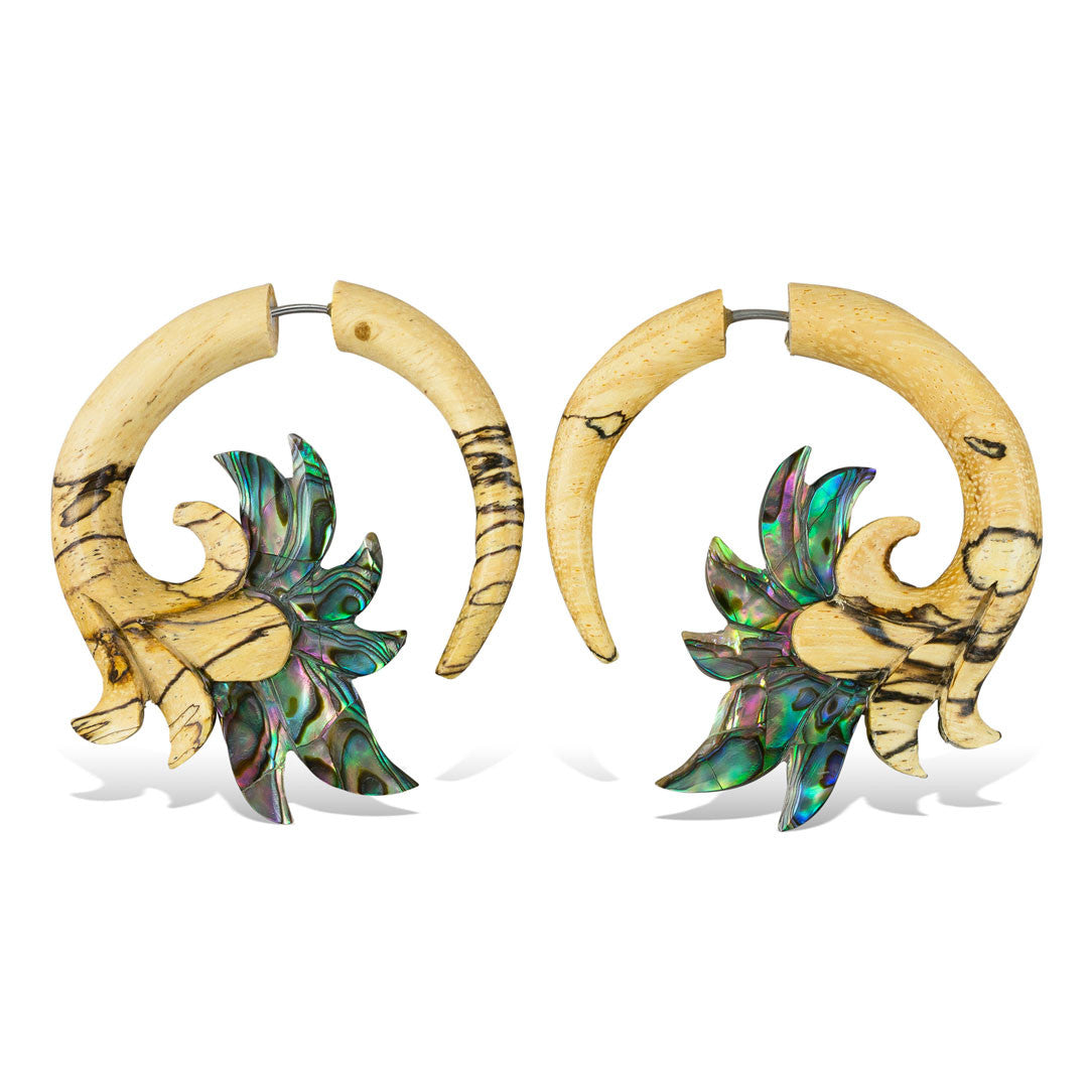 Ambrosia Flowers - Wood with Abalone