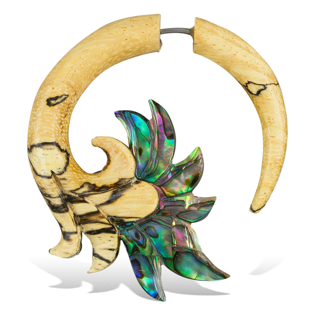 Ambrosia Flowers - Wood with Abalone