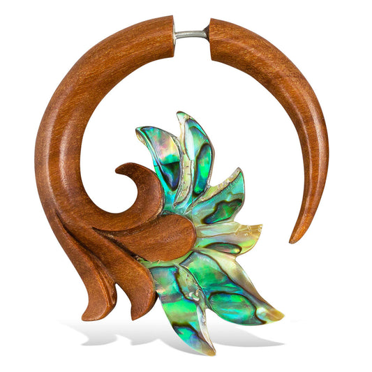 Ambrosia Flowers - Wood with Abalone