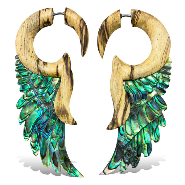 Bella Wings - Wood with Abalone