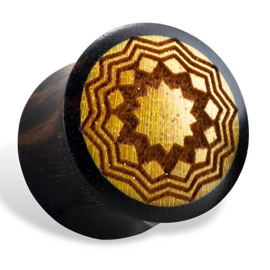 Sun Mandala Plugs - Wood