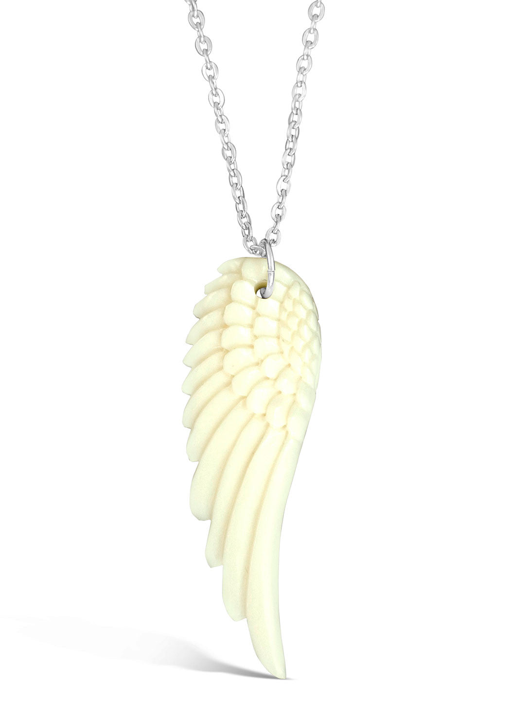 Angel Wing Pendant- Bone