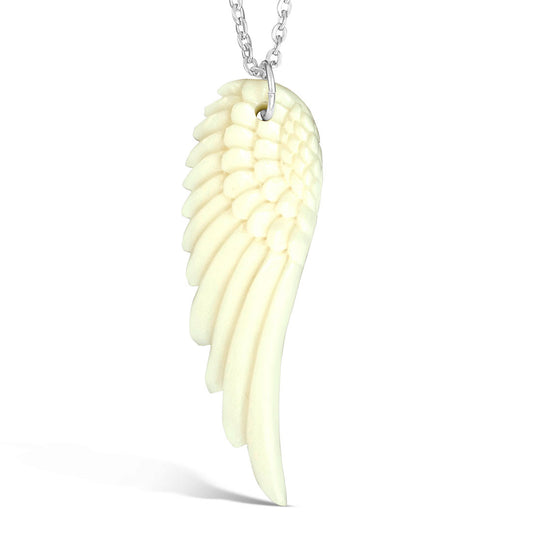 Angel Wing Pendant- Bone