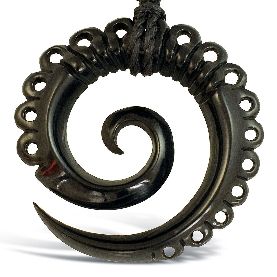 Carved Spiral Pendant- Horn