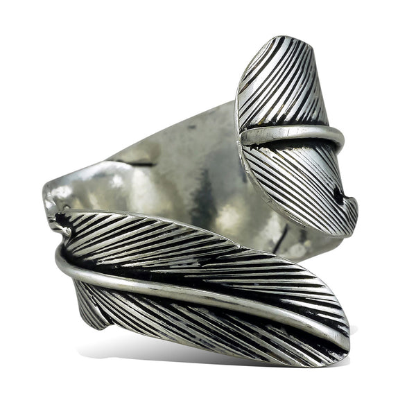 <span>RAS-001<span>: </span></span>Wrapped Feather Ring - Silver