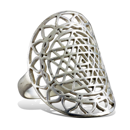 Sacred Mandala Ring - Silver