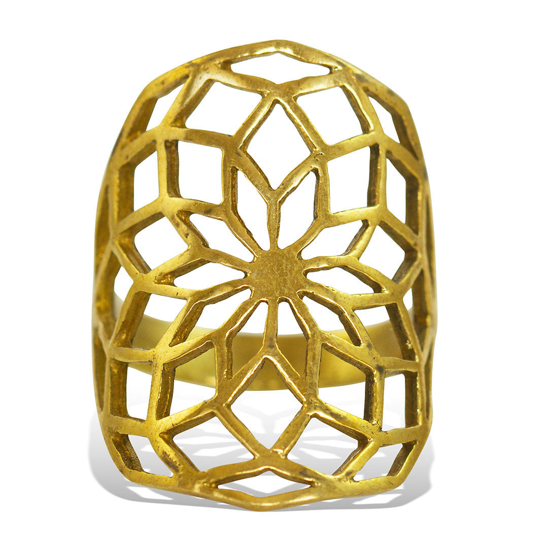 Sacred Flower Ring - Brass