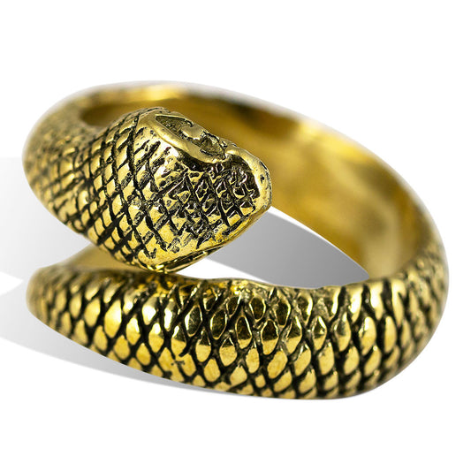 Sleeping Snake Ring - Brass