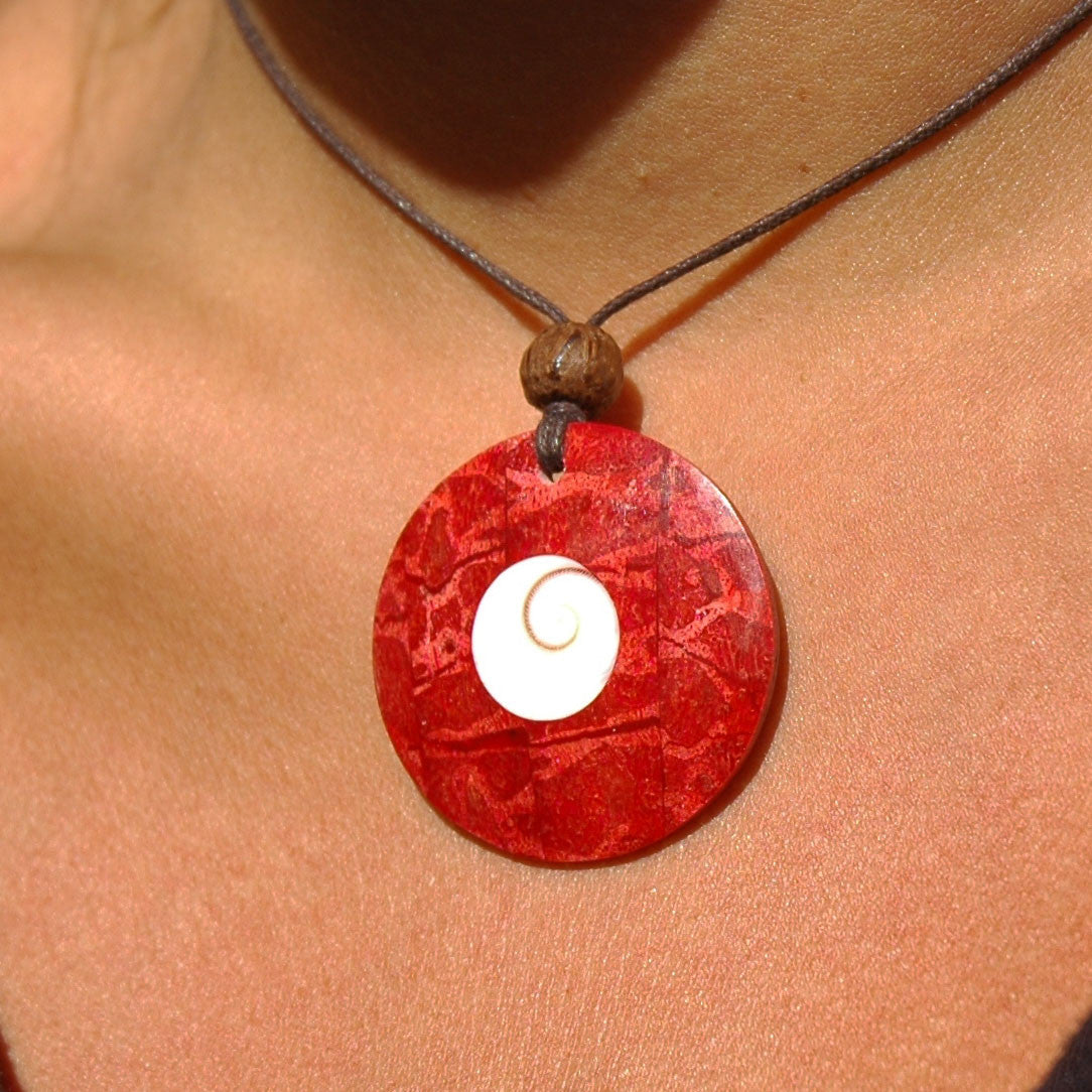 Red Coral Shiva Pendant