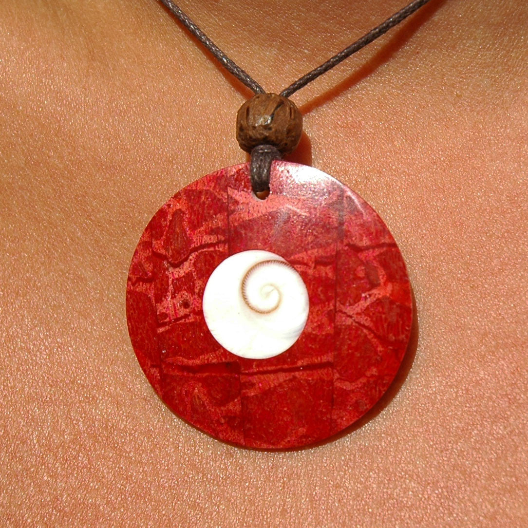 Red Coral Shiva Pendant